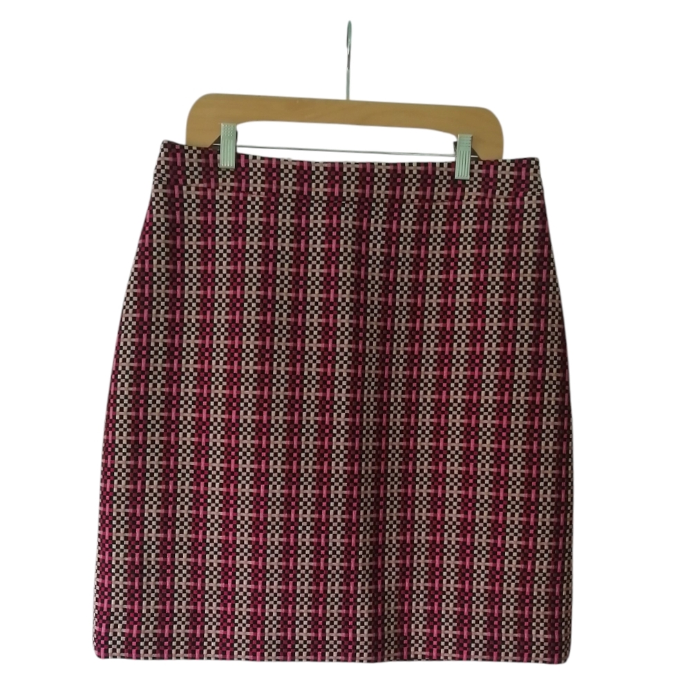 Ann Taylor Pink and Black Plaid Mini Skirt